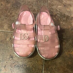 Dolce & Gabbana Pink Kids Jelly Sandals with Logo Accent